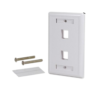 FACEPLATE DE 2 PUERTOS PARA REDES RECTANGULAR MARCA MGM #MGM #Redes #Proyectos #Faceplat