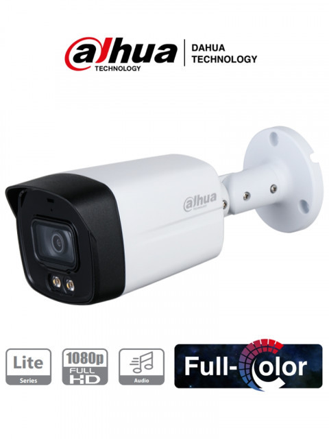 CAMARA BULLET FULL COLOR 2MP. LENTE 2.8MM | IR DE DISTANCIA 20 MTS/ MICROFONO INCORPORADO/IP67