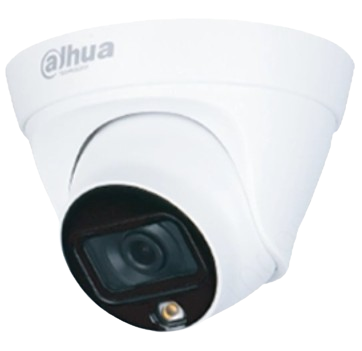 CÁMARA IP DOMO DE 2MP. DAHUA FULL COLOR. LENTE DE 2.8MM/ 110 GRADOS DE APERTURA/ MICRÓFONO INTEGRADO/ LUZ BLANCA DE 15 MTS/ H.265/ IP67/ POE/ DWDR.