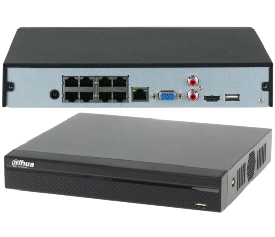 NVR DE 8CH. POE 4K. SALIDA DE VÍDEO SIMULTÁNEA HDMI / VGA / ADMITE PUERTOS IPC UPnP, 8PoE #Dahua #SistemaDeSeguridad