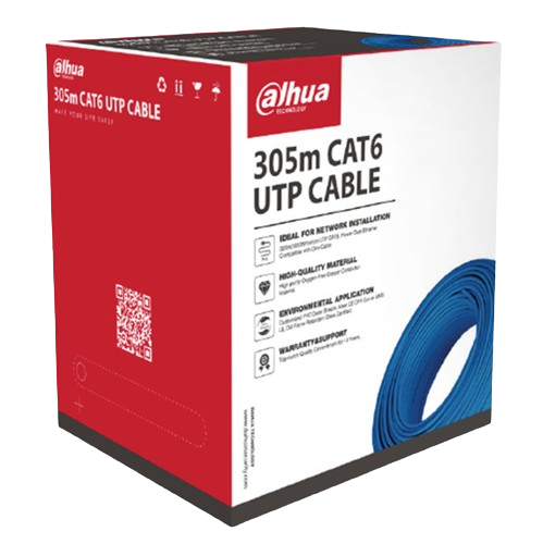 BOBINA O CAJA DE CABLE UTP CAT.6 100% COBRE / 305 METROS / COLOR AZUL. IDEAL PARA INSTALACIONES EN INTERIORES / OFRECE ALTA VELOCIDAD Y RENDIMIENTo CONFIABLE EN REDES Y VIDEO, ASEGURANDO CONEXIONES ESTABLES Y DURADERAS.  #DahuaDHPM920I6UNCAzul #SolucionesDahua #TecnologíaEnSeguridad #ConectividadAvanzada #InnovaciónDahua