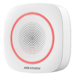 [DS-PS1-I-WB] SIRENA INALÁMBRICA PARA USO INTERIOR CON ESTROBO COLOR ROJO HIKVISION AX-PRO. #Hikvision #Axpro #Seguridad #Inalambrica