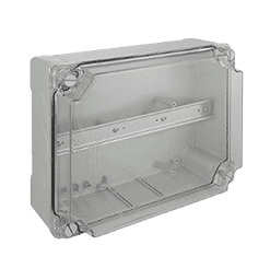 [MGM-CAJA-TRANSP-221LRT] CAJA LISA TRANSPARENTE 160X120X80MM CUADRADA PROTECCION IP65.