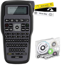 [MGM-E1000-PRO-ETIQUETADORA-GREY] ETIQUETADORA TERMICA PORTÁTIL MARKDOMAIN E1000-DOBLE ALIMENTACION, COMPATIBLE CON BROTHER / INCLUYE USB Y CINTA