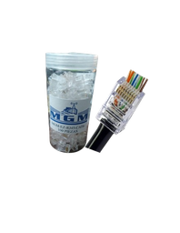 [MGM-RJ45-EZ-CAT 6-PAQUETE] TARRO/CAJA DE CONECTORES RJ45-CAT.6 TIPO EZ/ 100 UNIDADES MGM.