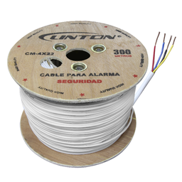 [MGM-CABLE-ALARMA -006] CABLE DE ALARMA 4 CONDUCTOR , 22AWG 7* 0,25MM CCA,WHITE PVC -BOX 150MTS/500FT.