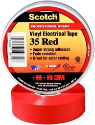 [MGM-TAPE-ROJO] CINTA DE VINILO ELÉCTRICA DE CODIFICACIÓN DE COLOR, 3/4 PULGADAS X66 PIES,(22 YD) COLOR ROJO