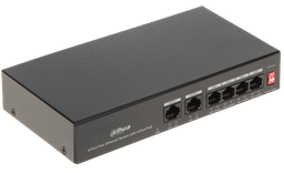 [DH-PFS3006-4ET-36] DAHUA DH-PFS3006-4ET-36 - SWITCH POE DE 6 PUERTOS FAST ETHERNET / 4 PUERTOS POE + 2 PUERTOS UPLINK 10/100/ 36 WATTS TOTALES / SWITCHING 1.2 Gbps / TASA DE REENVÍO DE PAQUETES .89 Mbps / CON PROTECCIÓN DE DESCARGAS. #Dahua #SwitchPoE #CámarasIP #SeguridadElectrónica #Videovigilancia #Redes #SwitchIndustrial #SolucionesPoE #DistribuidorDahua #TecnologíaDeSeguridad